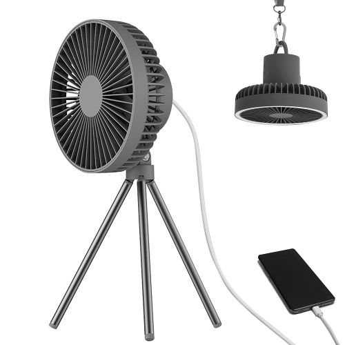 Portable Camping Fan Rechargeable Battery Powered Foldable Tripod Fan for Tent with Hanging Hook Carabiner Personal Desk Fan with 3 Speed Setting for Portable Camping Fan Rechargeable Battery Powered Foldable Tripod Fan for Tent with Hanging Hook Carabiner Personal Desk Fan with 3 Speed Setting for